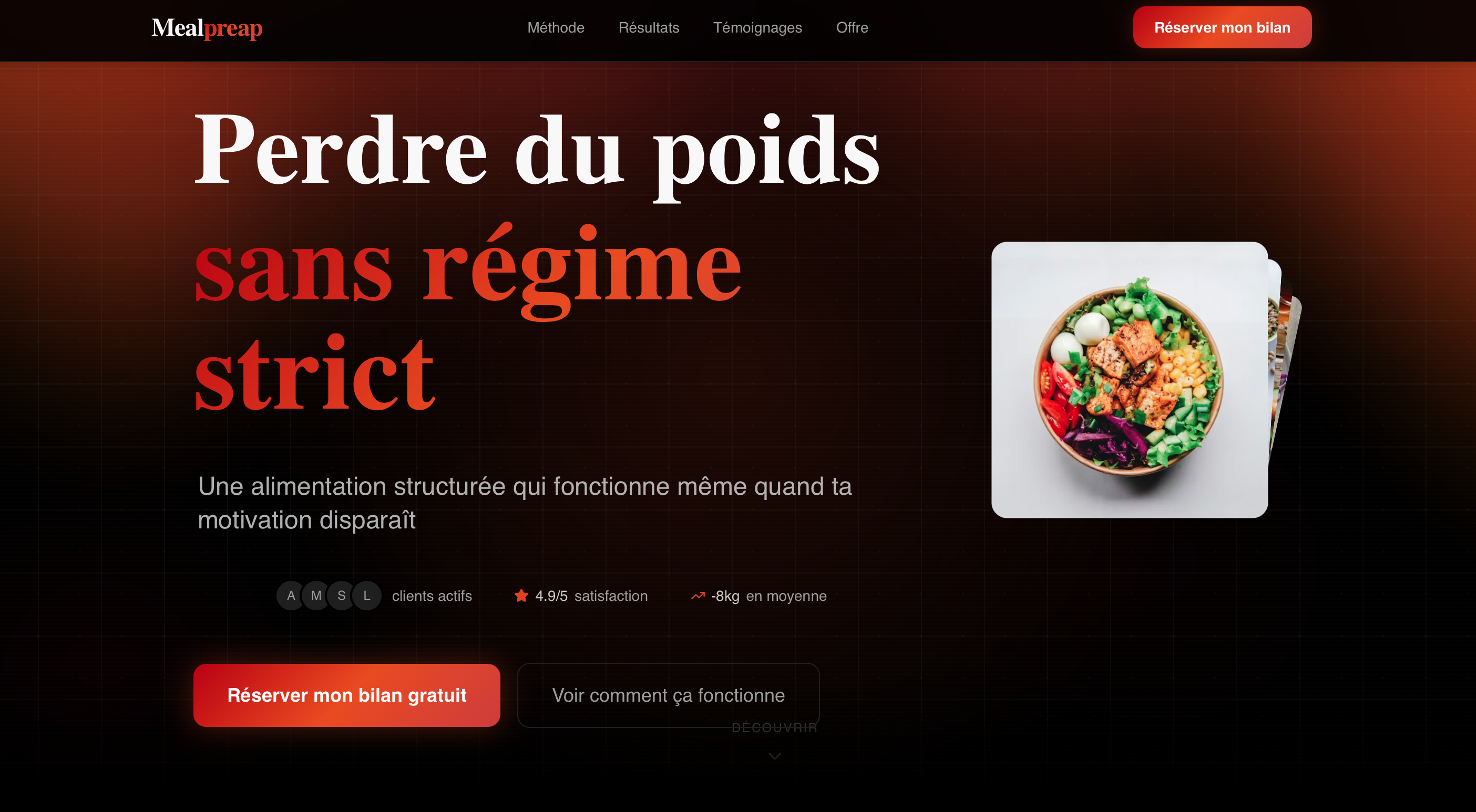 Landing page PrepMeal